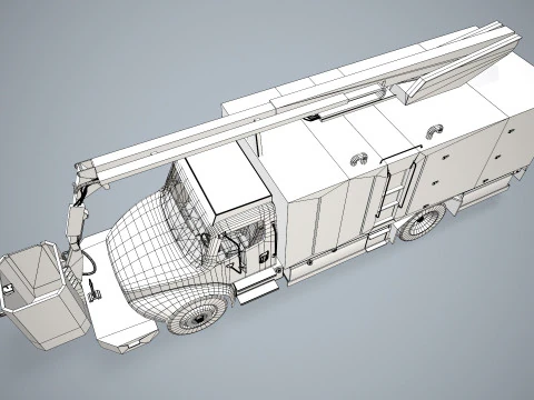 Aircraft Deicer Truck Yellow --346-- 3D Model