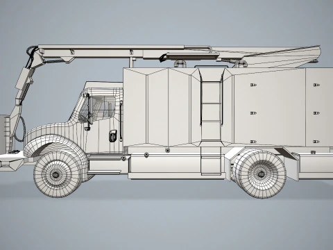 Aircraft Deicer Truck Yellow --346-- 3D Model