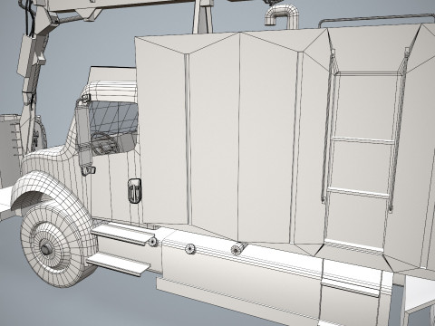 Uçak Buz Çözücü Kamyon Sarı --346-- 3D Model