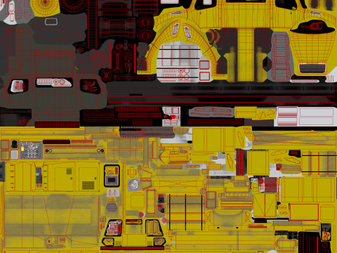 Uçak Buz Çözücü Kamyon Sarı --346-- 3D Model