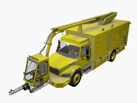 Aircraft Deicer Truck Yellow --347-- 3D Model