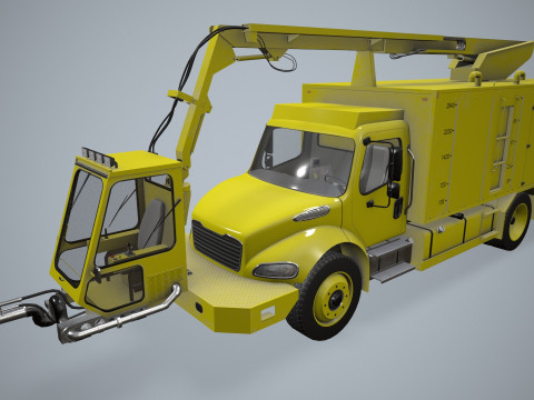 Flugzeug-Enteisungs-LKW-Gelb --347-- 3D Modell