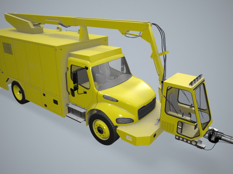 Flugzeug-Enteisungs-LKW-Gelb --347-- 3D Modell