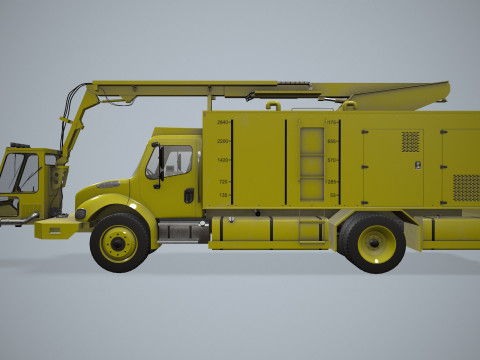 Flugzeug-Enteisungs-LKW-Gelb --347-- 3D Modell