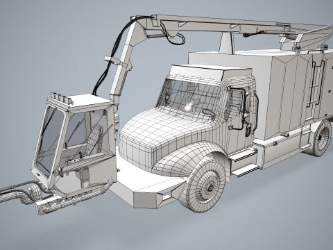 Flugzeug-Enteisungs-LKW-Gelb --347-- 3D Modell