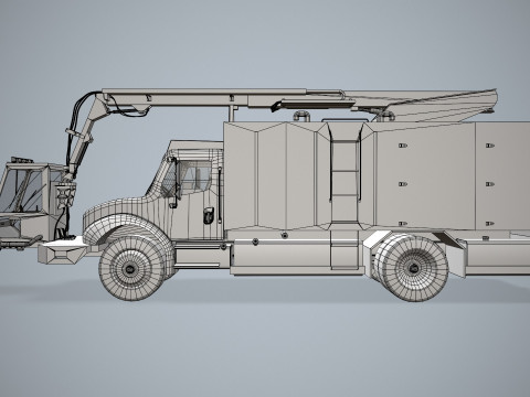Flugzeug-Enteisungs-LKW-Gelb --347-- 3D Modell