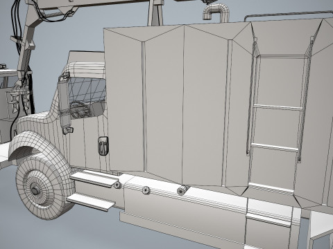 Flugzeug-Enteisungs-LKW-Gelb --347-- 3D Modell