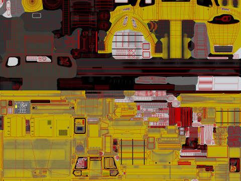 Flugzeug-Enteisungs-LKW-Gelb --347-- 3D Modell