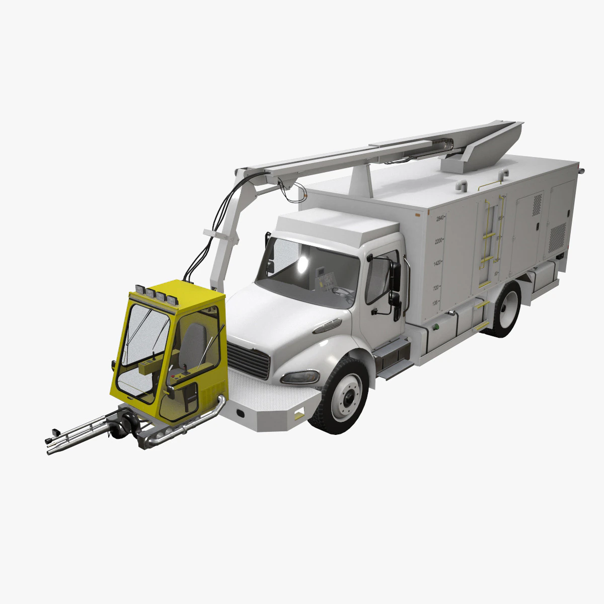 Truk Deicer Pesawat Putih --348-- Model 3D .c4d .max .obj .3ds .fbx .stl .blend 