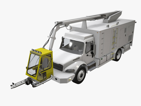 Aircraft Deicer Truck White --348-- 3D Model