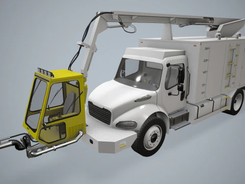 Truk Deicer Pesawat Putih --348-- Model 3D