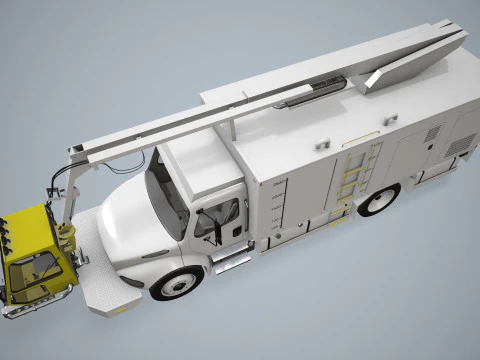 Truk Deicer Pesawat Putih --348-- Model 3D