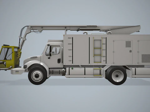 Truk Deicer Pesawat Putih --348-- Model 3D