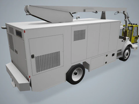 Truk Deicer Pesawat Putih --348-- Model 3D