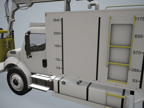 Truk Deicer Pesawat Putih --348-- Model 3D