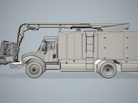 Truk Deicer Pesawat Putih --348-- Model 3D