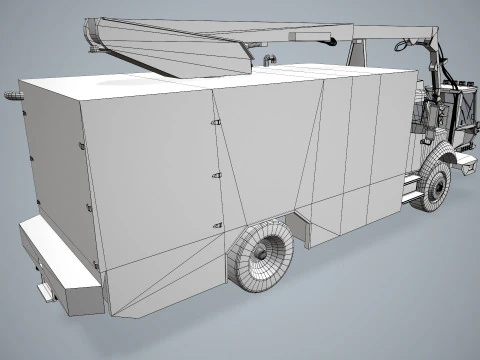 Truk Deicer Pesawat Putih --348-- Model 3D