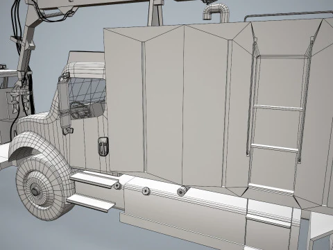 Truk Deicer Pesawat Putih --348-- Model 3D