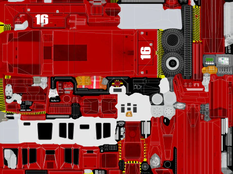 항공기 제빙기 트럭 --352-- 3D 모델