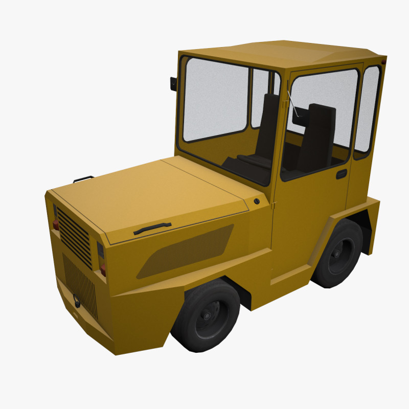 Bagaj Traktörü --355-- 3D Model .c4d .max .obj .3ds .fbx .stl .blend