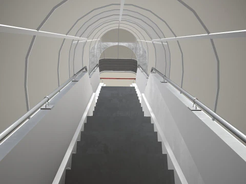 Luchttrapwagen afgedekt --363-- 3D Model