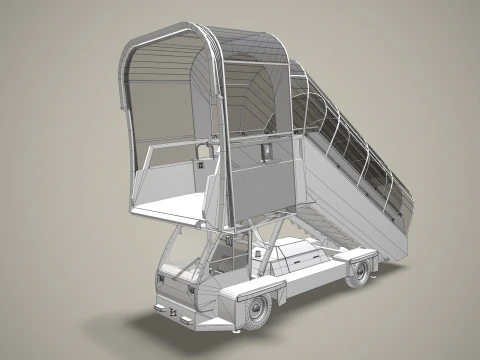 Luchttrapwagen afgedekt --363-- 3D Model