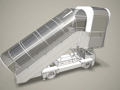 Luchttrapwagen afgedekt --363-- 3D Model