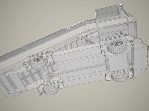 Luchttrapwagen afgedekt --363-- 3D Model