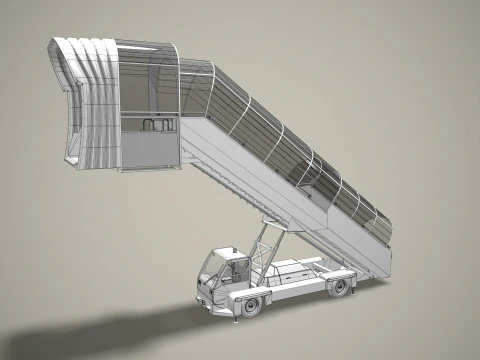 Luchttrapwagen afgedekt --363-- 3D Model