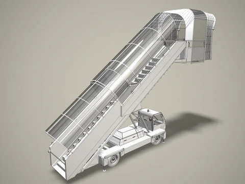 Luchttrapwagen afgedekt --363-- 3D Model