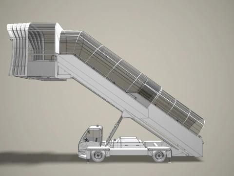 Luchttrapwagen afgedekt --363-- 3D Model