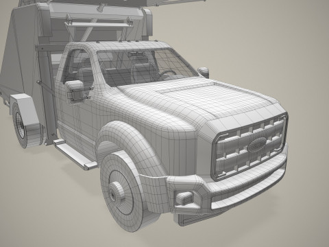 空中楼梯卡车--364-- 3D 模型