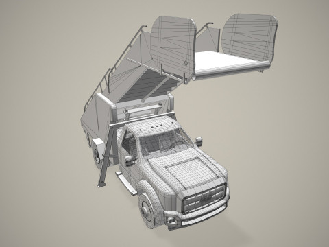 空中楼梯卡车--364-- 3D 模型