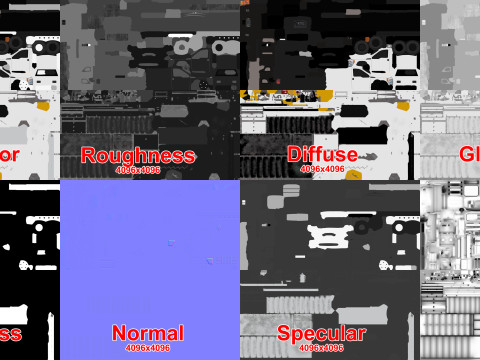 空中楼梯卡车--364-- 3D 模型