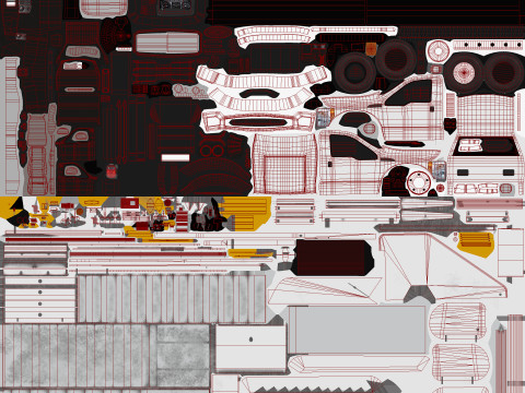 空中楼梯卡车--364-- 3D 模型