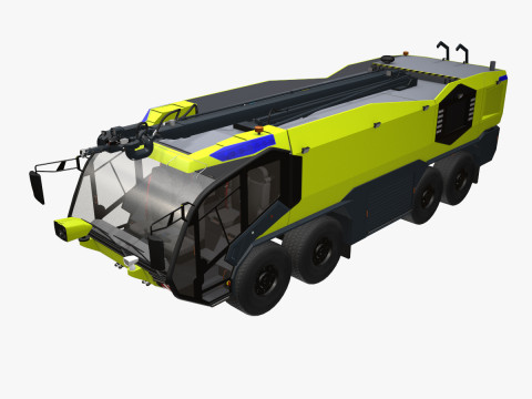 Truk Pemadam Kebakaran Bandara 8x8 Kuning --370-- Model 3D