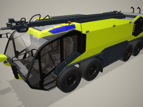 Caminhão de bombeiros do aeroporto 8x8 amarelo --370-- Modelo 3D