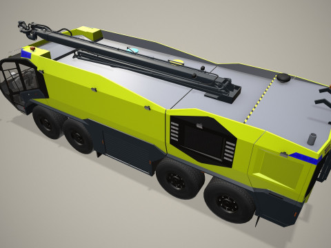 Caminhão de bombeiros do aeroporto 8x8 amarelo --370-- Modelo 3D