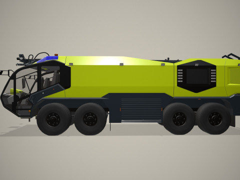 Caminhão de bombeiros do aeroporto 8x8 amarelo --370-- Modelo 3D