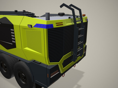 Caminhão de bombeiros do aeroporto 8x8 amarelo --370-- Modelo 3D