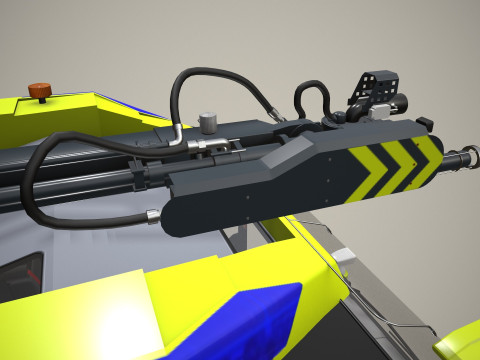 Caminhão de bombeiros do aeroporto 8x8 amarelo --370-- Modelo 3D