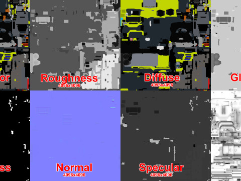 Caminhão de bombeiros do aeroporto 8x8 amarelo --370-- Modelo 3D