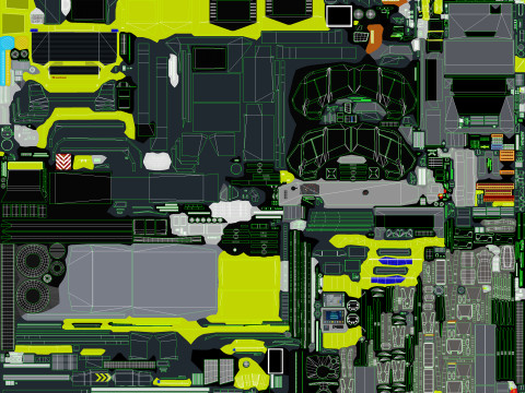 Caminhão de bombeiros do aeroporto 8x8 amarelo --370-- Modelo 3D