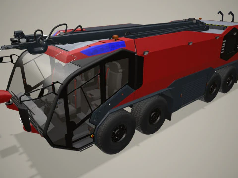 空港消防車 8x8 レッド --371-- 3Dモデル