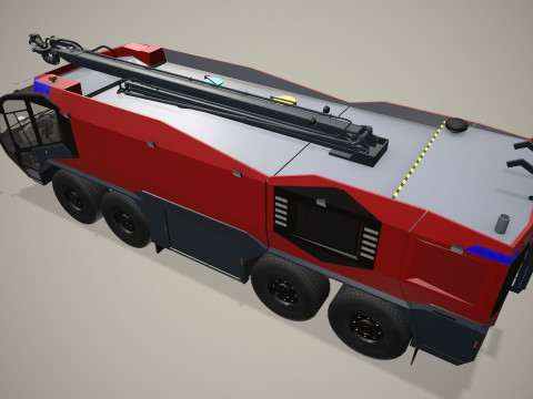 एयरपोर्ट फायर ट्रक 8x8 लाल --371-- 3D मॉडल