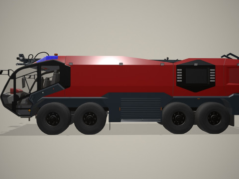 एयरपोर्ट फायर ट्रक 8x8 लाल --371-- 3D मॉडल