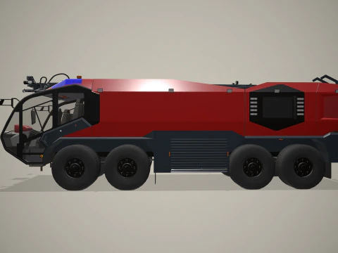 空港消防車 8x8 レッド --371-- 3Dモデル