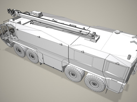 एयरपोर्ट फायर ट्रक 8x8 लाल --371-- 3D मॉडल