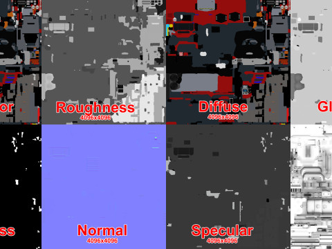 एयरपोर्ट फायर ट्रक 8x8 लाल --371-- 3D मॉडल