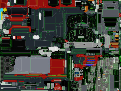 एयरपोर्ट फायर ट्रक 8x8 लाल --371-- 3D मॉडल